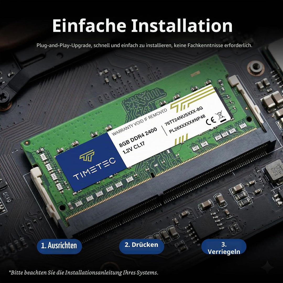 Timetec 16GB KIT (2x8GB) DDR4 2400MHz PC4-19200 Non-ECC Unbuffered 1.2V CL17 1Rx8 Single Rank 260 Pi