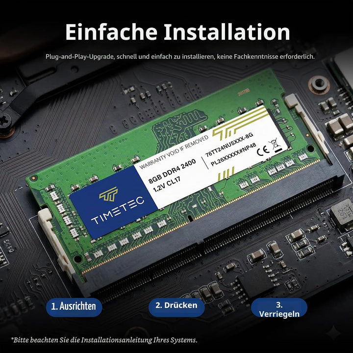 Timetec 16GB KIT (2x8GB) DDR4 2400MHz PC4-19200 Non-ECC Unbuffered 1.2V CL17 1Rx8 Single Rank 260 Pi