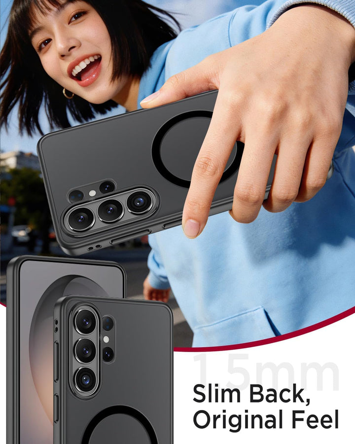 Miimall Magnetische Hülle Kompatibel mit Samsung Galaxy S26 Ultra Hülle Ultradünn 2026, PC+TPU Stoss