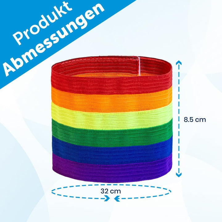 Sportacular Gear 5 Regenbogen-Armbinden mit Klettverschluss individuell anpassbar | Rainbow Armband