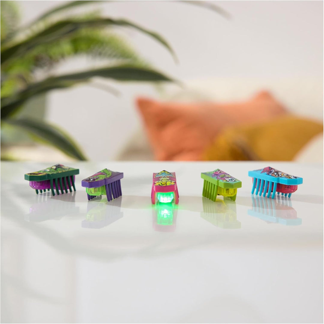 HEX BOTS Nano 5 Pack, 4 Nano Bots mit Bonus Flash Nano, sensorisches Spielzeug für Kinder & Katzen m