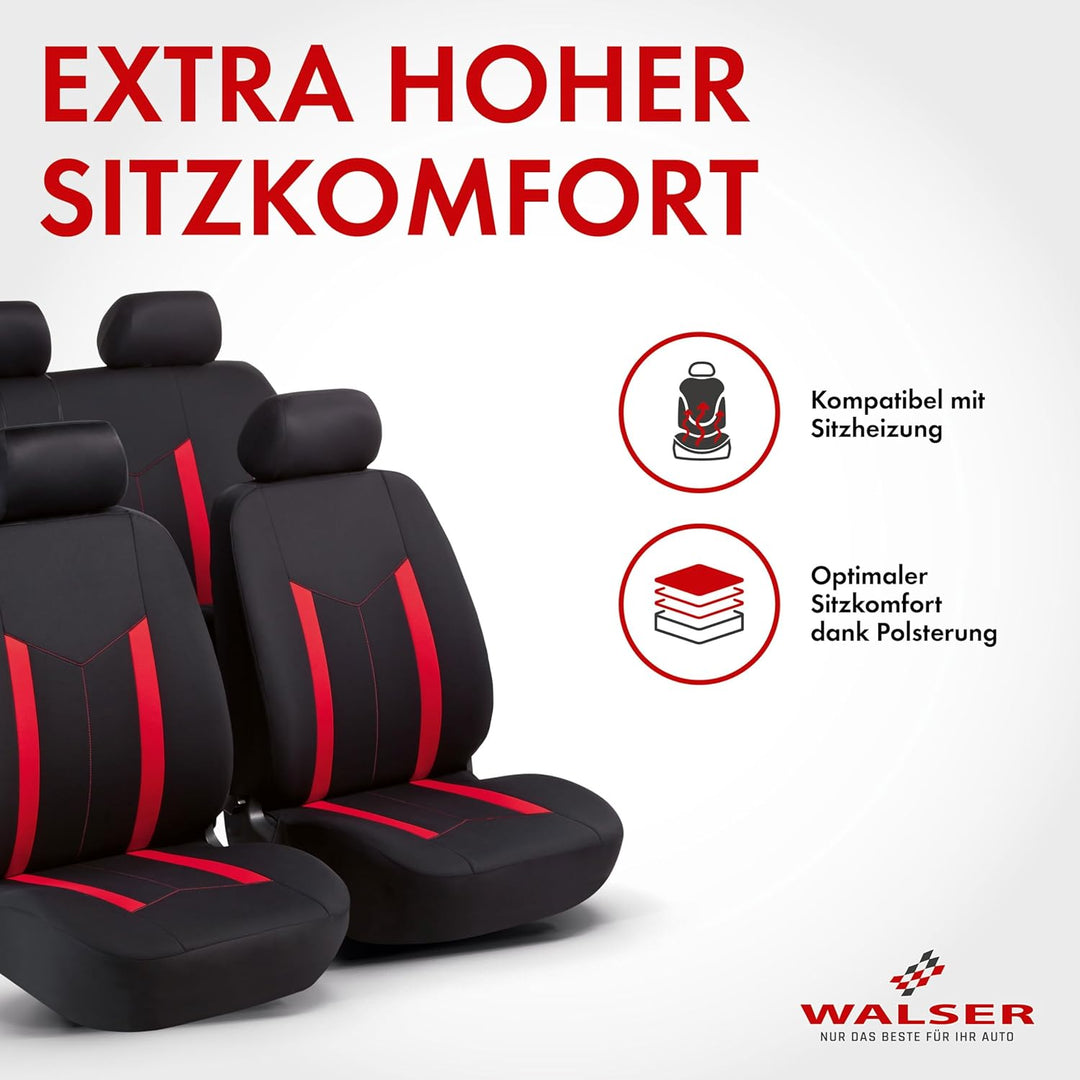 Walser Auto-Sitzbezug Komplettset Hastings, Schonbezüge-Auto, Komplettset, 2 Vordersitzbezüge, 1 Rüc