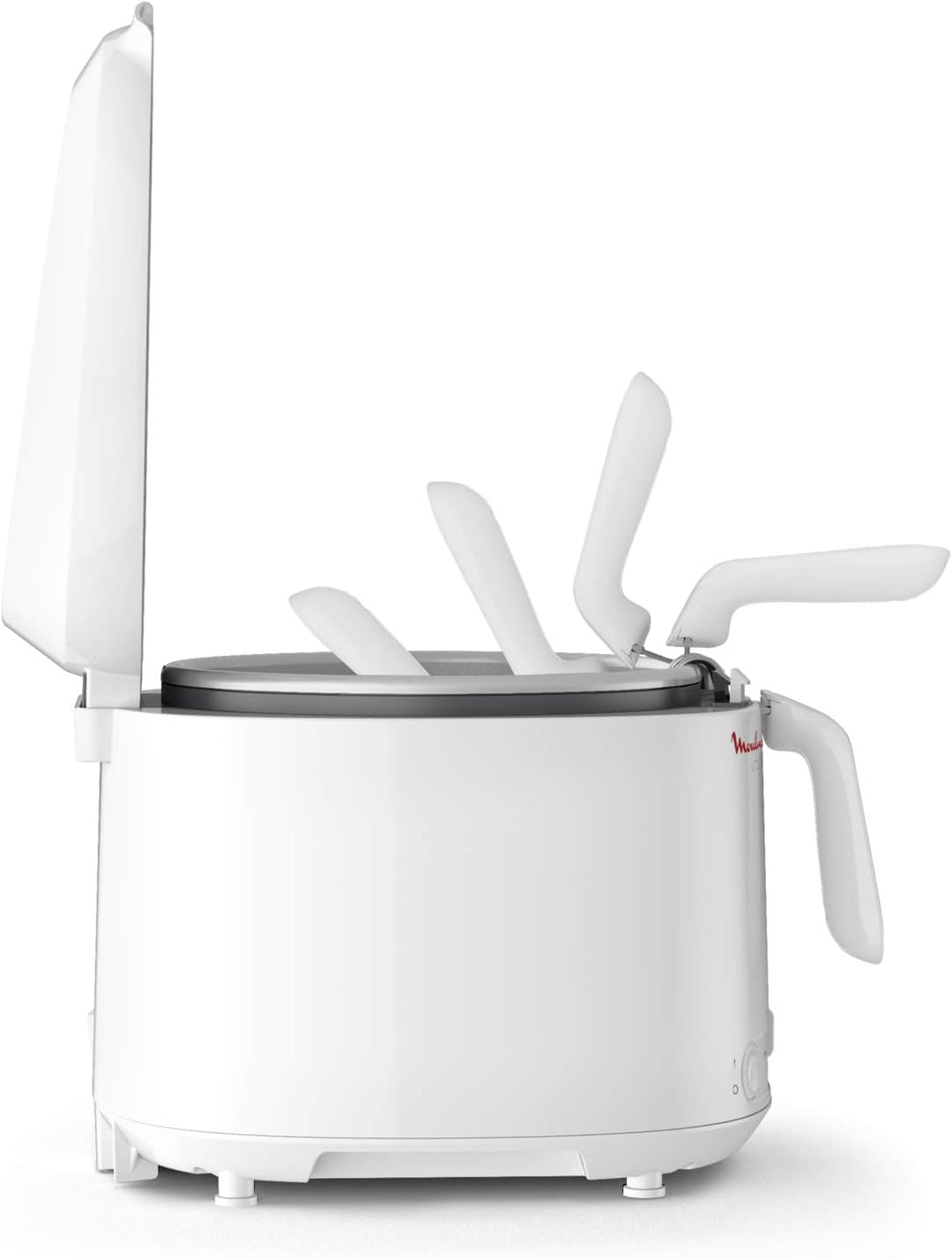 Moulinex AF2031 Fritteuse, Uno, Kapazität 1 kg für 4 Personen, Öl-Fassungsvermögen 1,8 l, Weiss XL-D