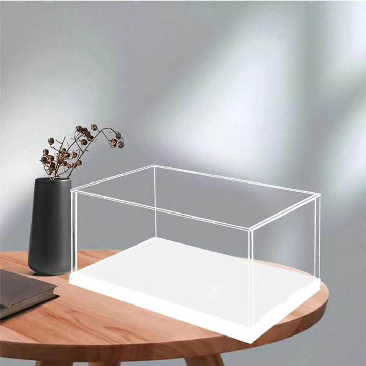Öffne klare Acryl-Vitrine-Assemble Countertop Box mit weisser Basis, Staubschutz für Action Figuren