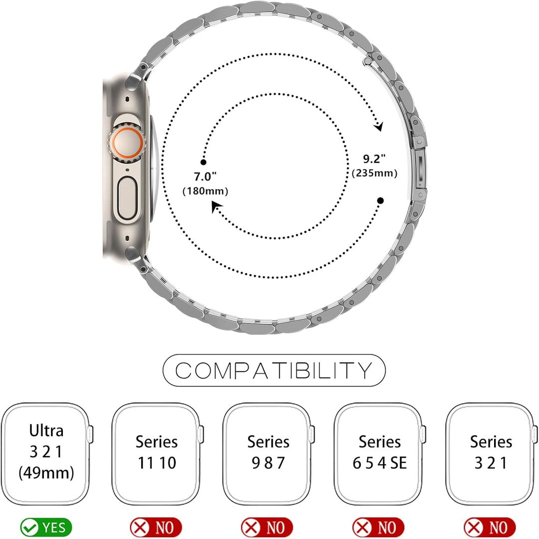 TasikarArmband Kompatibel mit Apple Watch Ultra 3 2 1 Armband 49mm, Massives Edelstah Metall Ersatza