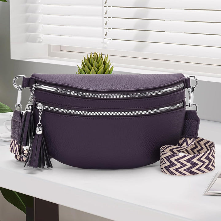 LANXINGLUO bauchtasche damen Lila umhängetasche damen mittelgross crossbody bag Mit Kreditkartenfach