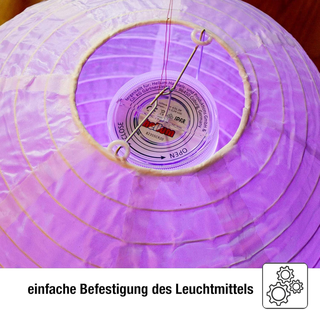Hellum LED Lampion aussen mit Fernbedienung, weisse Lampions mit bunt LED, 3x30cm wetterfest Lampens
