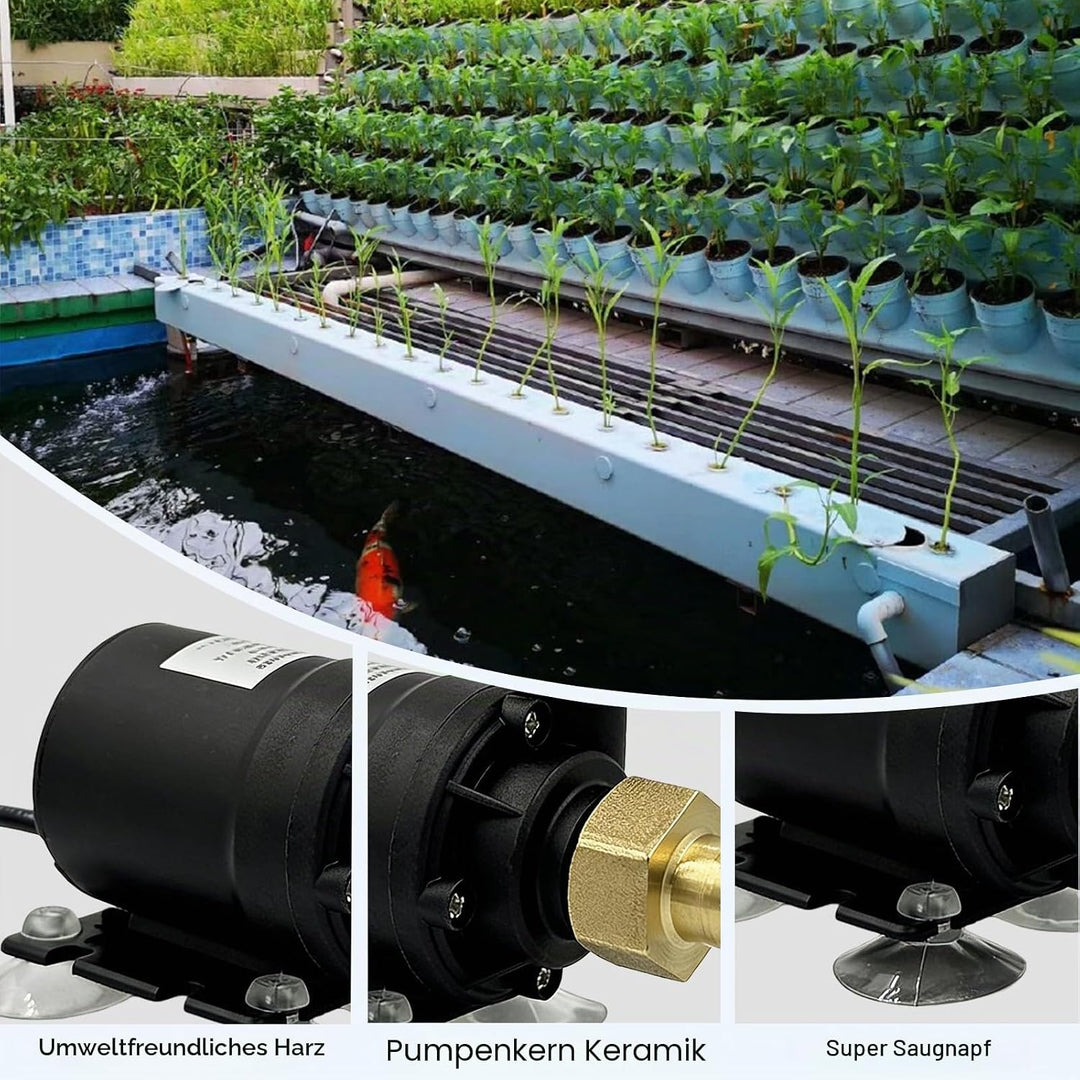 Wasserpumpe Brushless, Dc 12v 800l/H Flüsterleise Wasserumwälzpumpe, Leise Tauchpumpe Mit Keramische