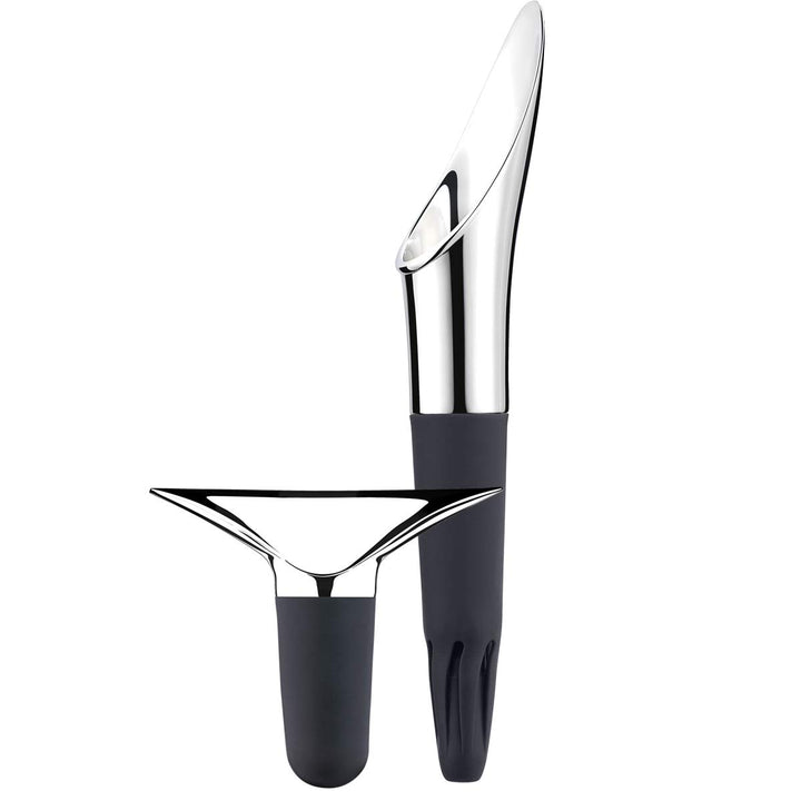 Georg Jensen Wine & Bar Set 2 Stück (Winepourer + Stopper), Edelstahl, Stainless Steel 14.9 x 21.3 x