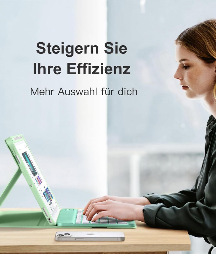Vobafe Hülle mit Tastatur Kompatibel für iPad 9./ 8. /7. Generation 10.2 Zoll mit Stifthalter, Magne