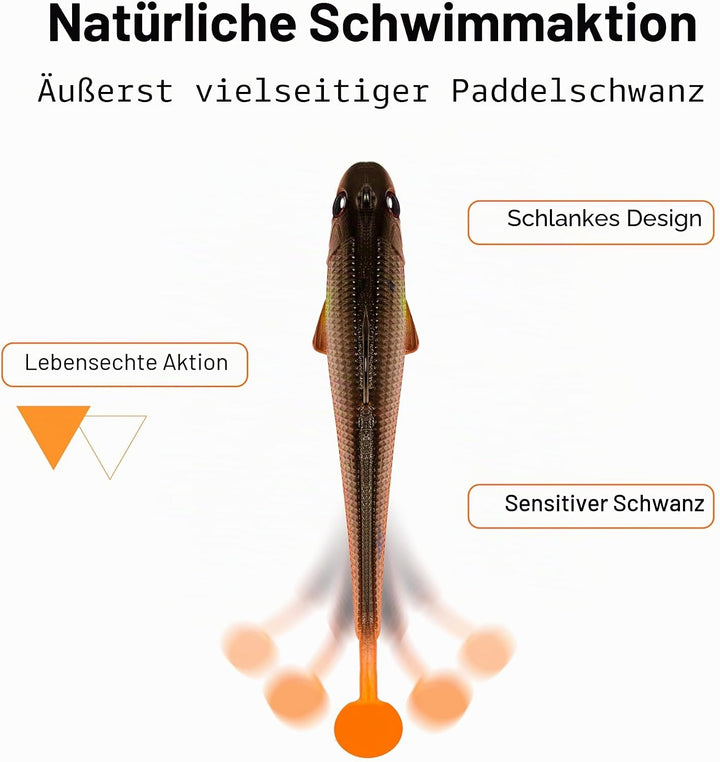 TRUSCEND Gummifische Angelköder für Forelle Zander & Barsch, Kunstköder Angelausrüstung Gummiköder A