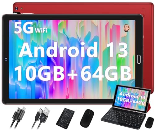 GOODTEL Neueste Tablet 10.1 Zoll Android mit 10GB RAM+64GB ROM (TF 1TB), Octa-Core, WiFi 5G, Bluetoo