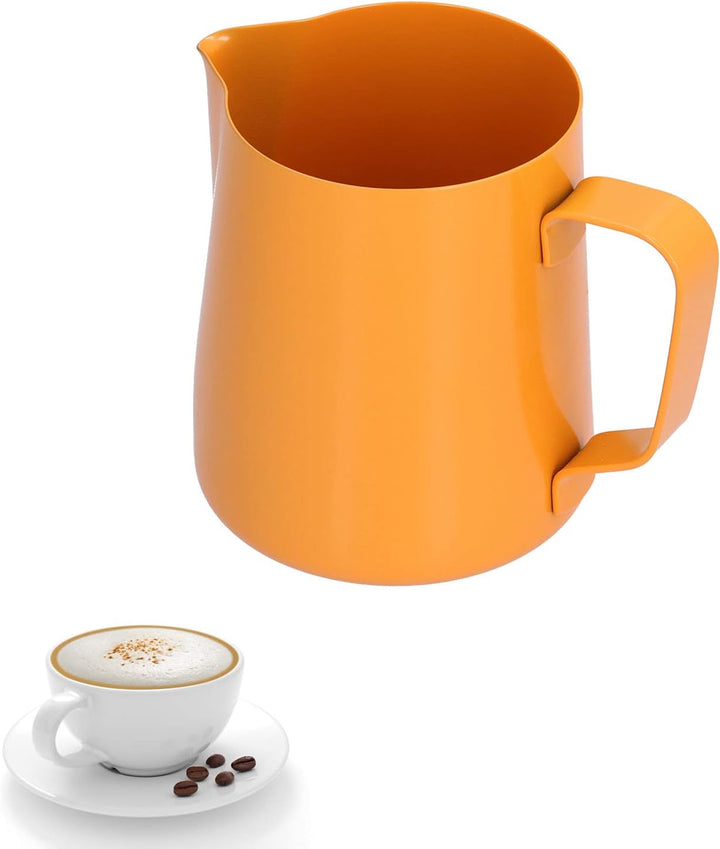 Milchaufschäumkännchen, 400 ml, PTFE, spitzer Mund, Edelstahl-Kaffeekanne für Zuhause, Küche, Aufsch