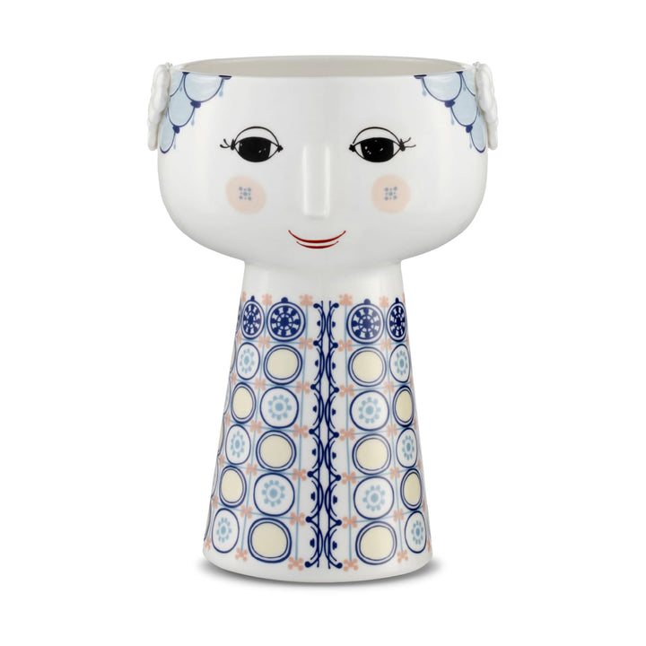 Bjørn Wiinblad Vase H18.5 cm Eva klassisches Design für Blumen, blau Höhe: 18,5 cm Durchmesser: 12,5