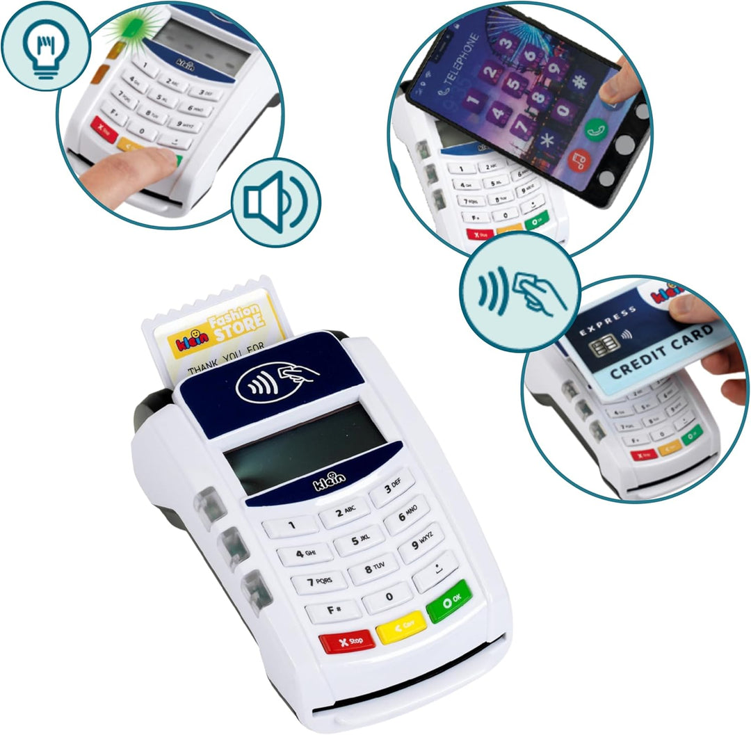 Theo Klein 7276 PoS Terminal und Smart Watch Interaktives Spielzeug mit Licht, Sound und kontaktlose