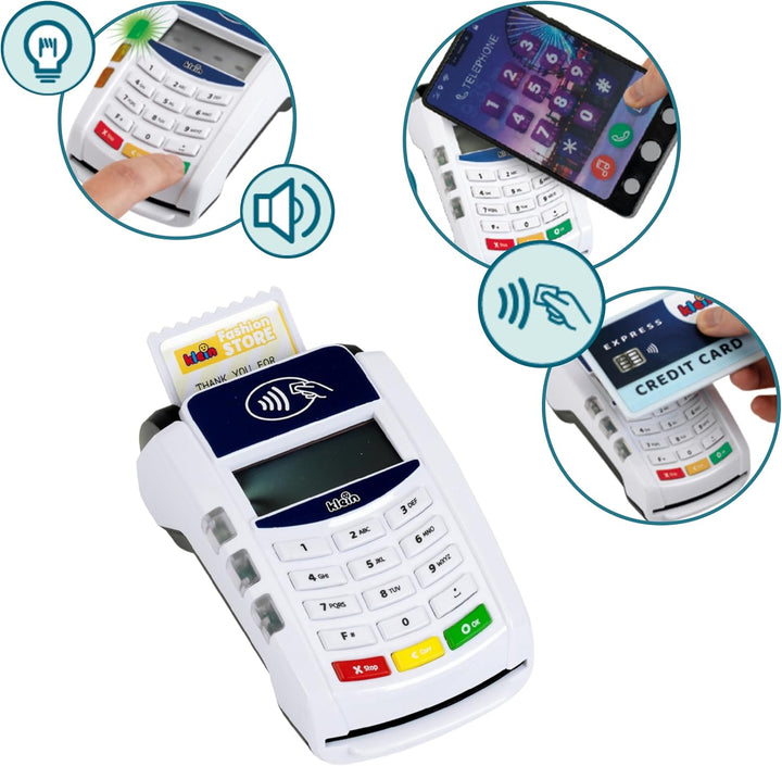 Theo Klein 7276 PoS Terminal und Smart Watch Interaktives Spielzeug mit Licht, Sound und kontaktlose