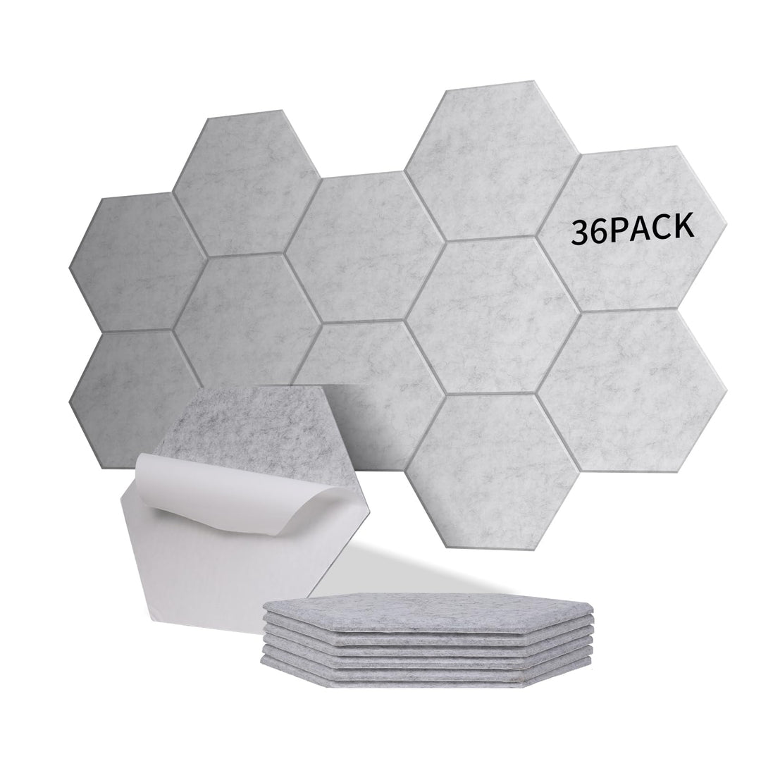 36 Stück Hexagon Akustikplatten selbstklebend, Abdeckung 2.11㎡, Schallschutz & Schalldämmung für Wän
