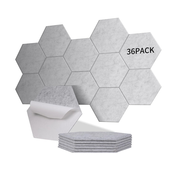 36 Stück Hexagon Akustikplatten selbstklebend, Abdeckung 2.11㎡, Schallschutz & Schalldämmung für Wän