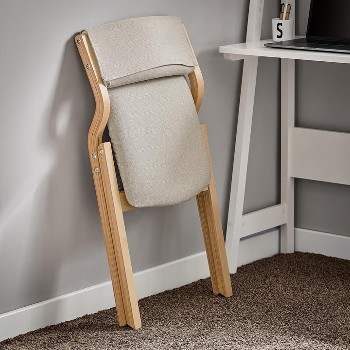 SoBuy FST40-HG Klappstuhl Küchenstuhl mit gepolsterter Sitzfläche und Lehne grau, Grau