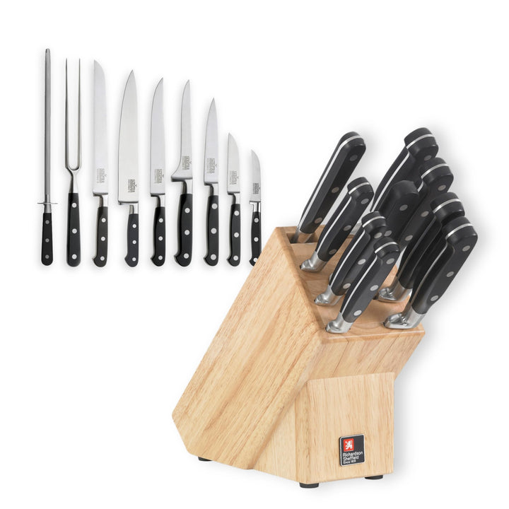 Richardson Sheffield V SABATIER Messerblock mit Messer Set, 10-teilig, scharfe Messer, Chrom-Molybdä