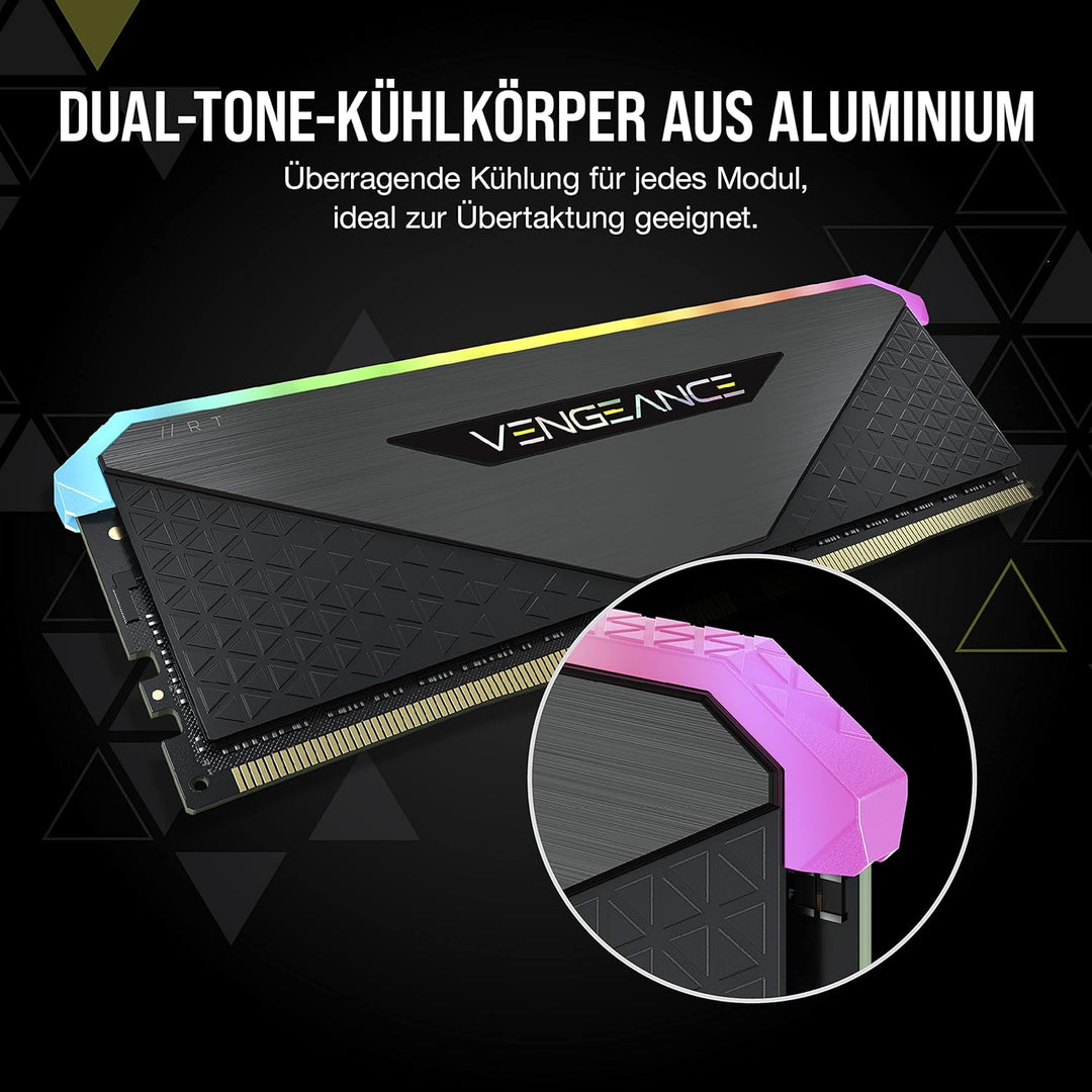 Corsair Vengeance RGB RT 32 GB (2 x 16 GB) DDR4 4.600MHz C18 Arbeitsspeicher (Dynamische RGB-Beleuch