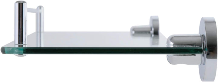 axentia Wandablage aus Glas mit verchromter Fassung als Badregal - Wandregal Bad & WC - Badablage fü