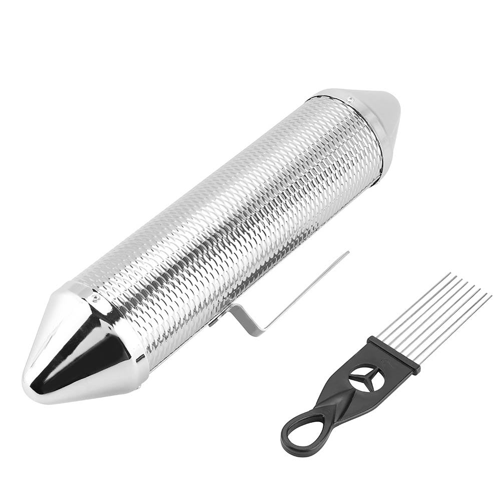 Edelstahl Guiro, Robustes Design, hohe Tonalität, Langlebig Guiro, mit Schaber für präzise Rhythmen,