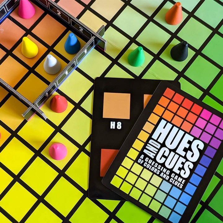 The OP Usaopoly | Hues and Cues Multilingual Brettspiel in Deutsch für die Ganze Familie | Partyspie