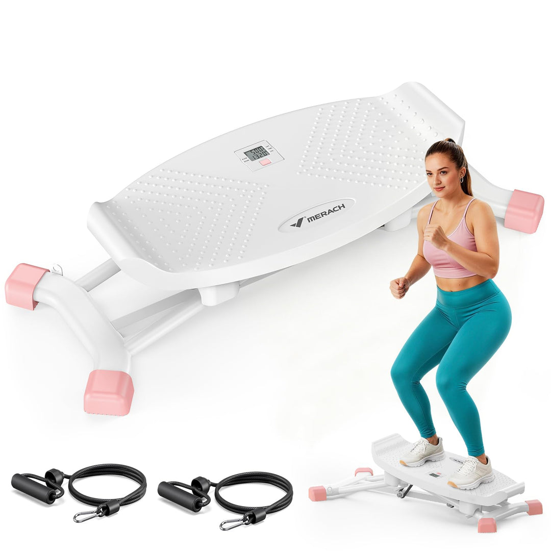 MERACH Seitliches Balance Board Erwachsene mit Display, Gleichgewichtstrainer mit 2 Widerstandsbände