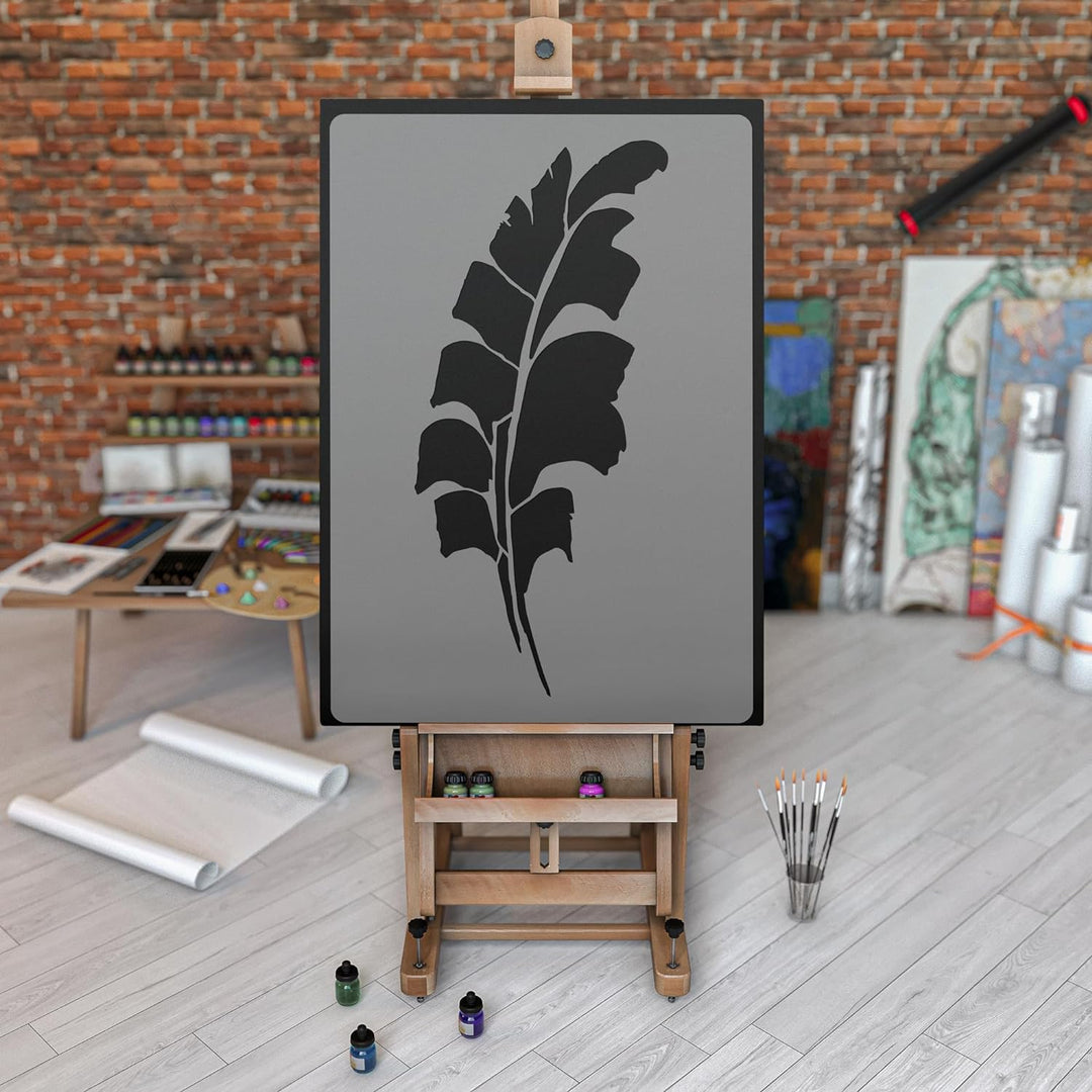 Wiederverwendbare Wandschablone aus Kunststoff // Tropisch - Palmblatt - Bananenblatt // Muster Scha