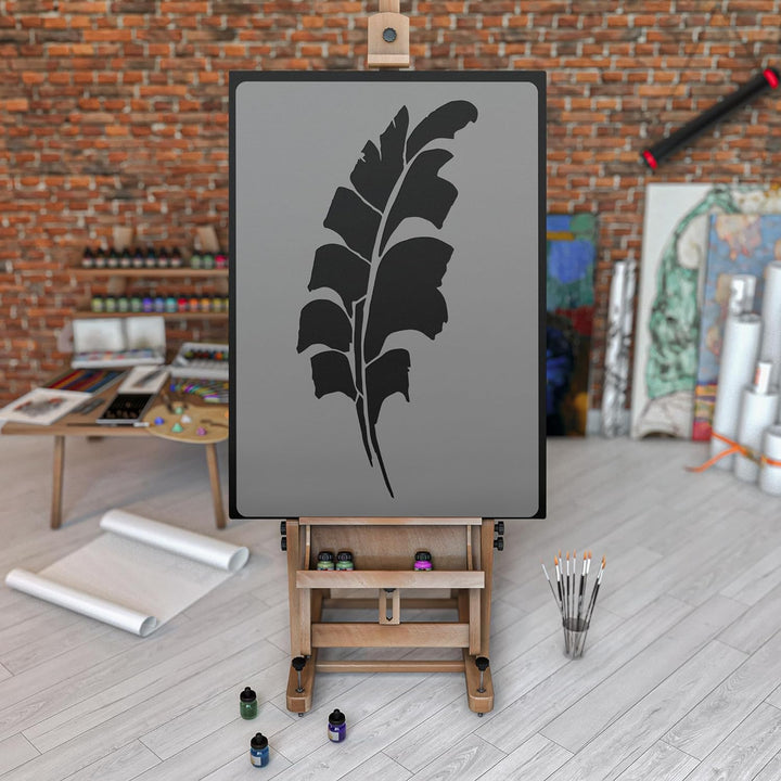 Wiederverwendbare Wandschablone aus Kunststoff // Tropisch - Palmblatt - Bananenblatt // Muster Scha