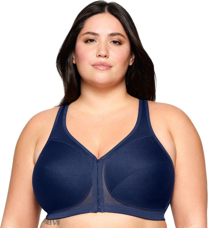 Glamorise Damen Full Coverage Bra 90C Blau, 90C Blau