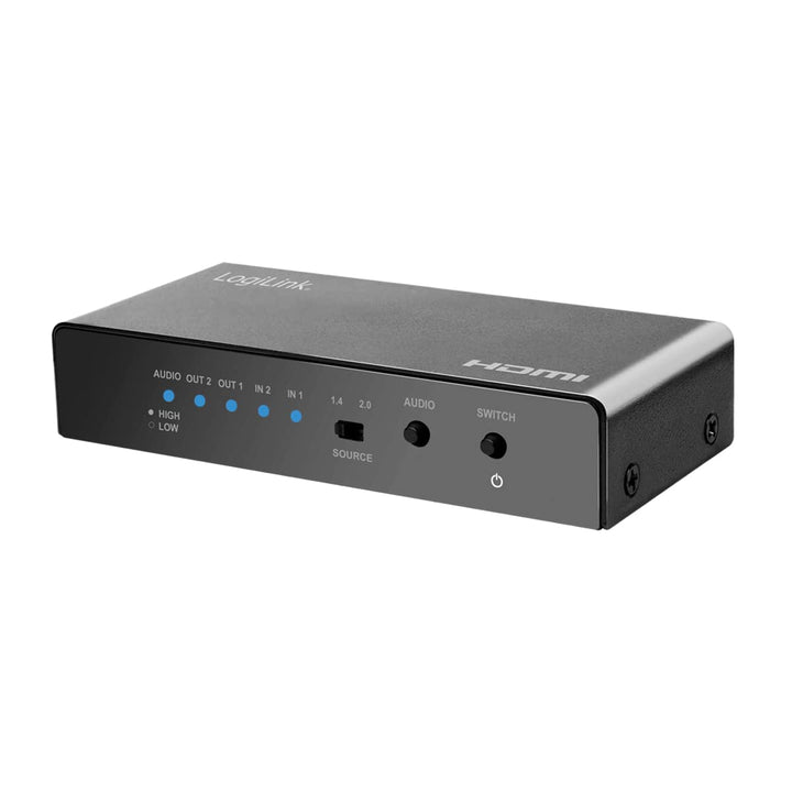 LogiLink HD0039 - HDMI-Switch 2x2-Port (2X Quellen & 2X Ausgänge), bidirekt, 4K/60 Hz, EDID, HDCP, H