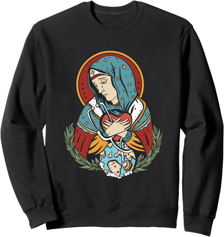 Krankenschwester von Guadalupe Beschützerin der Welt Satire Sweatshirt