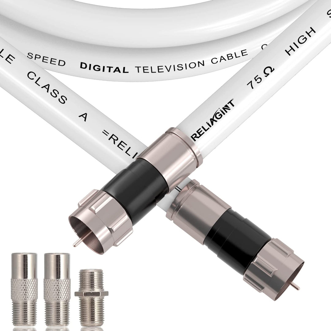 RELIAGINT RG6-Koaxialkabel mit F-Stecker, F81-Buchse, Verlängerungsadapter, verlustarmes High-Speed-