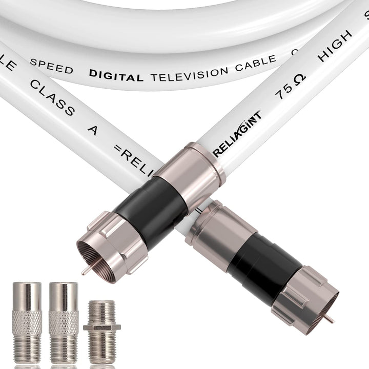 RELIAGINT RG6-Koaxialkabel mit F-Stecker, F81-Buchse, Verlängerungsadapter, verlustarmes High-Speed-