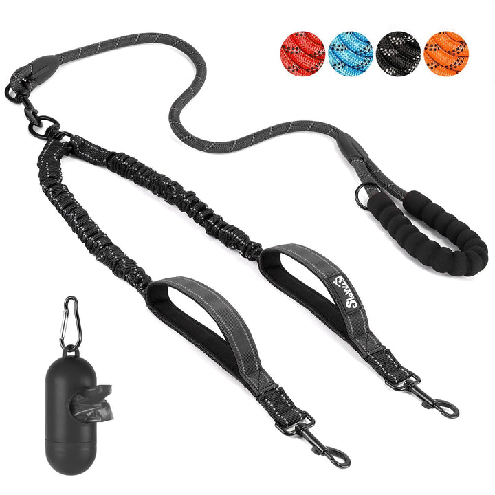Eyein Doppelleine für 2 Hunde, Hundeleine für kleine und mittelgrosse Hunde, Flexible und reflektier
