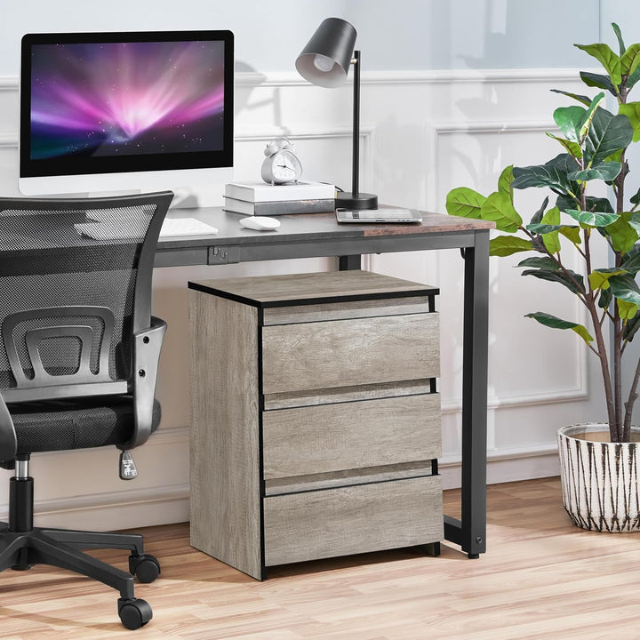 Yaheetech Nachttisch Nachtschrank Boxspringbett Nachtkommode mit 3 Schubladen Moderner Beistelltisch