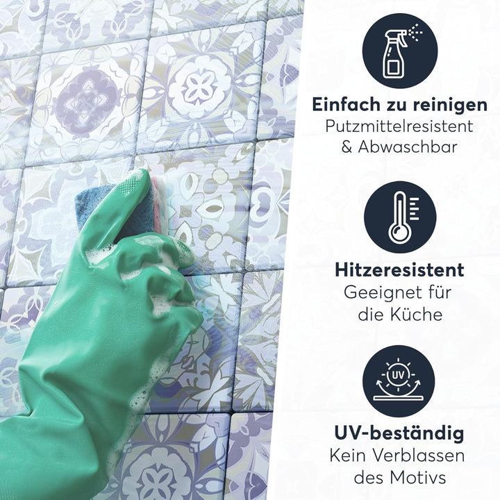 30 Stück Klebefliesen Folie 20x20 cm für Bad und Küche - Fliesenfolie, Fliesenfaufkleber - Sticker F