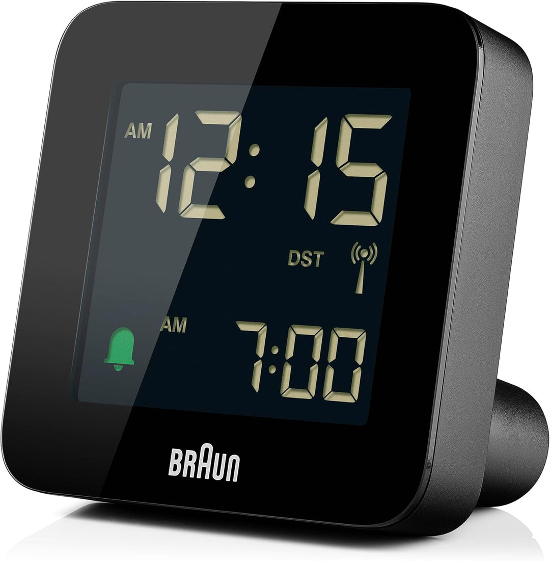 Braun Digitaler Funkwecker Mitteleuropäische Zeitzone (MEZ) mit Schlummerfunktion, Negatives LC-Disp