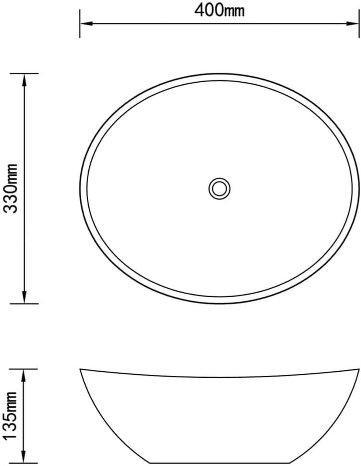 WIFESE Bad-Waschbecken mit Mischbatterie Keramik Oval Weiss 40x33x13,5 CM Aufsatzwaschbecken Eckig B