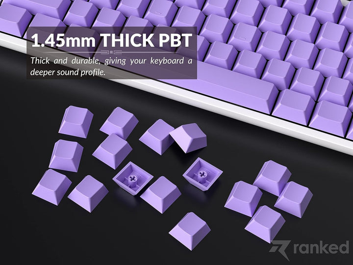 Ranked Leeres Premium-Tastenkappen-Set | 1,4 mm Dickes PBT | Cherry-Profil für Mechanische Tastatur