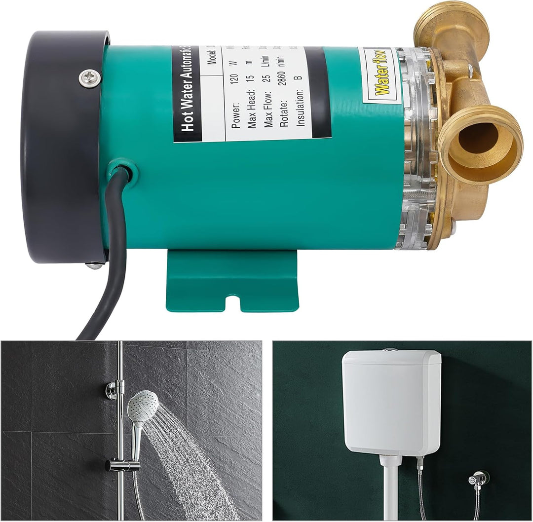 120W Druckerhöhungspumpe Kreiselpumpe 25L/min Umwälzpumpe Heizung, Automatische Start-/Abschaltpumpe