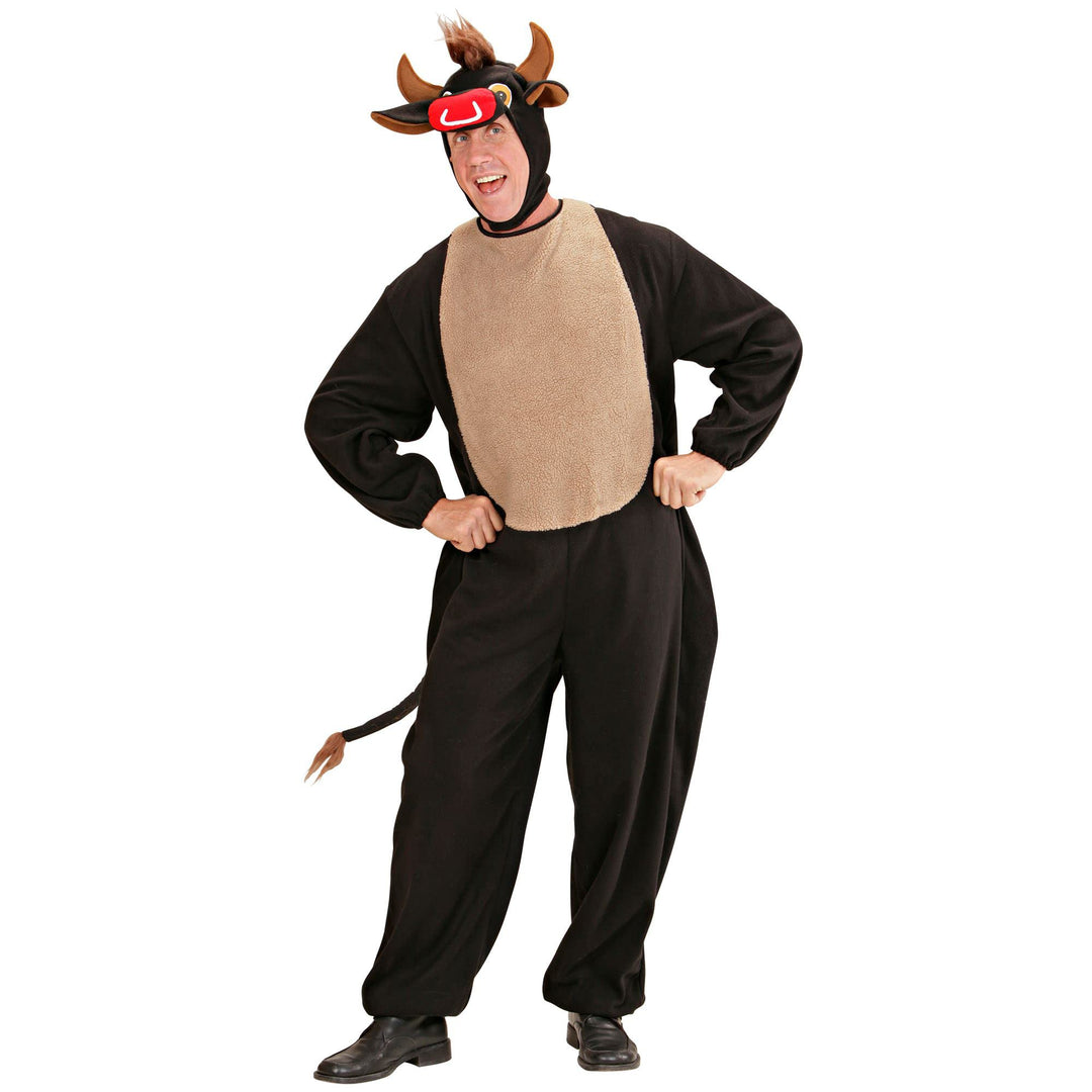 "BULL" (jumpsuit with buttocks, headpiece with mask) - (S), S