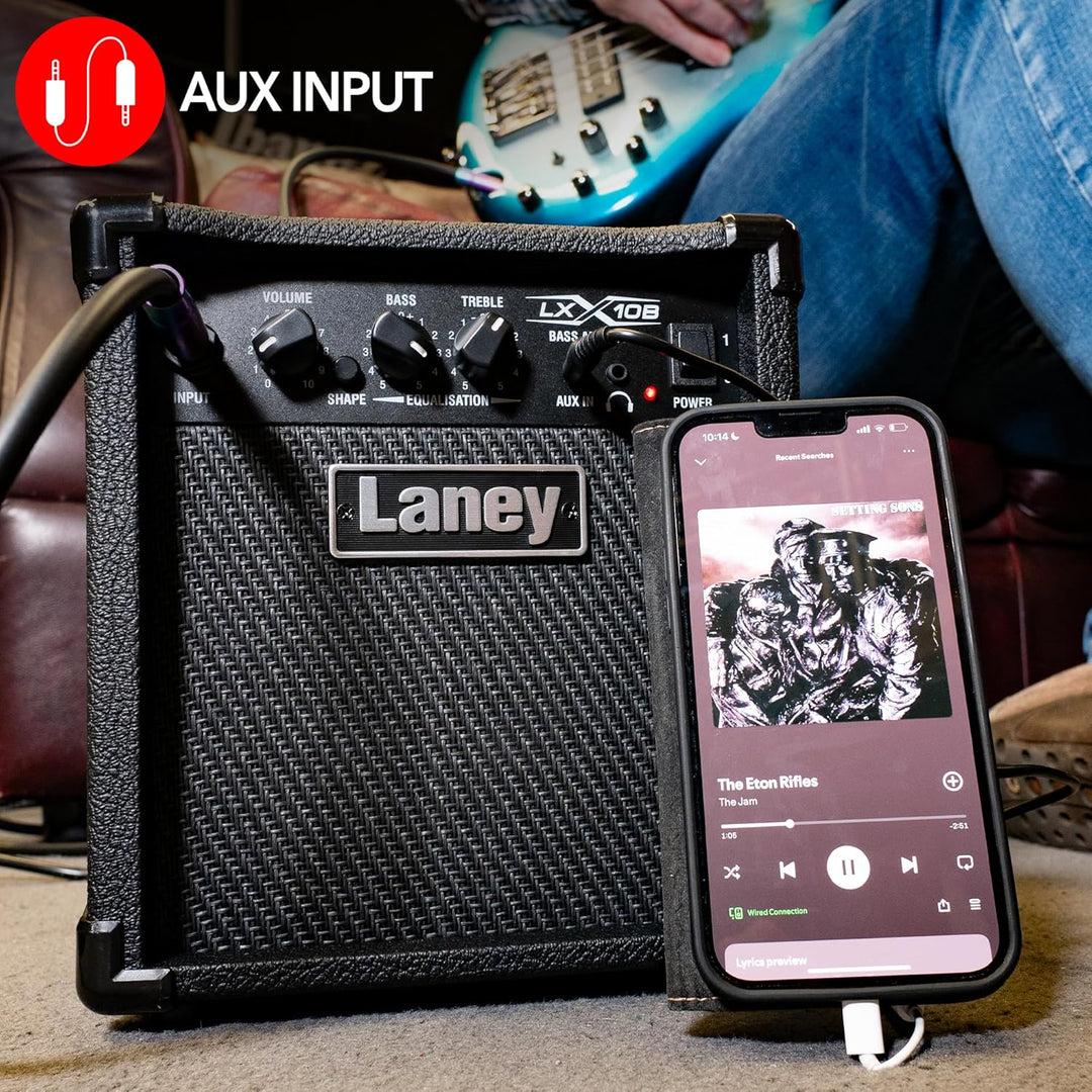 Laney LXB Series LX10B - Bass Guitar Combo Amp - 10W - 5 inch Woofer 10" Black, 10" Black
