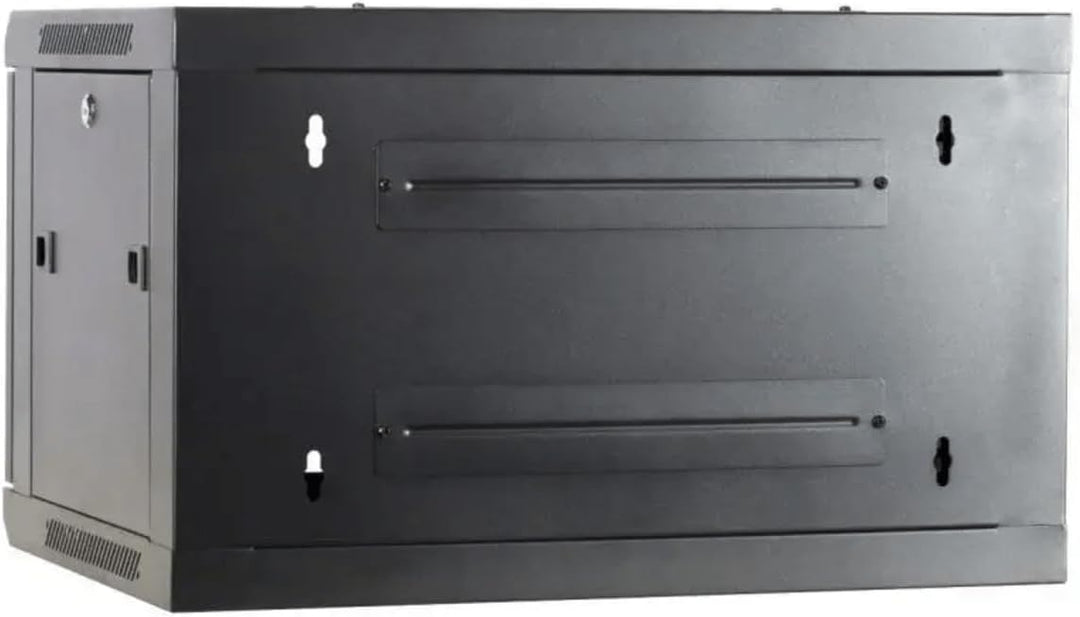 4HE Netzwerkschrank (Serverschrank) 19 Zoll Wandmontage - Metalltür - (BxTxH) 600x450x280mm - Schwar