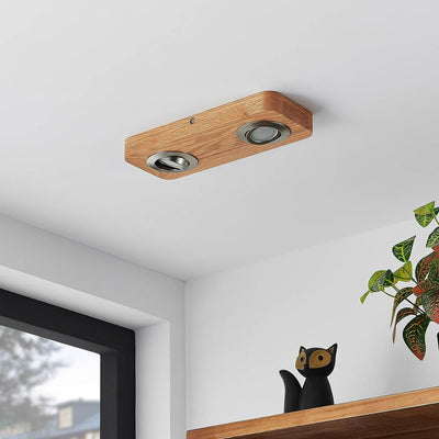 Lindby LED Deckenlampe 'Mikari' (Modern) aus Holz u.a. für Wohnzimmer & Esszimmer (2 flammig,) - Dec