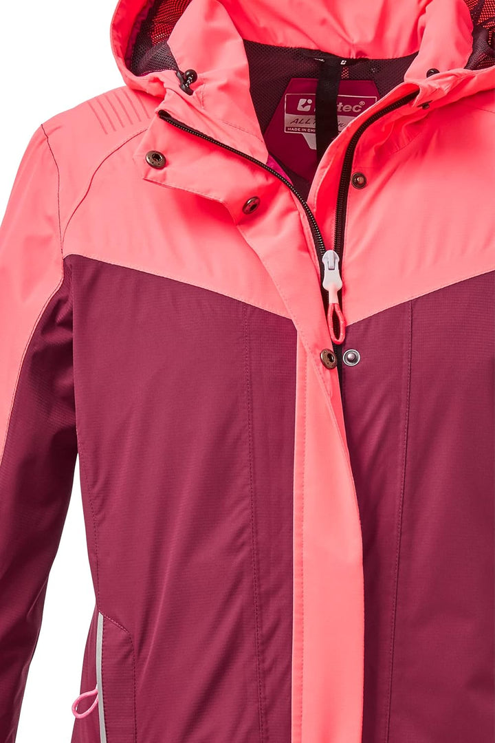 Killtec Damen Kos 27 Wmn Jckt Funktionsjacke mit Kapuze und Spritzschutz, packbar, wasserdicht, dunk