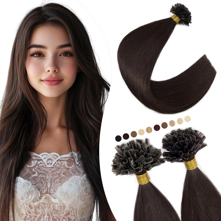 Elailite 200 Stück Extensions Echthaar Bondings 45cm 100g Haarverlängerung U-tips Keratin 0.5g/pcs #
