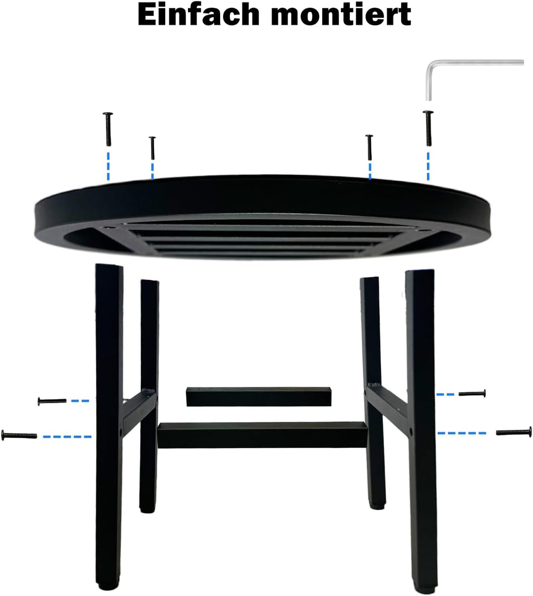 Metall Pflanzenständer Outdoor,33cm rund Schwarz Schwerlast Blumenständer Blumenhocker drinnen draus